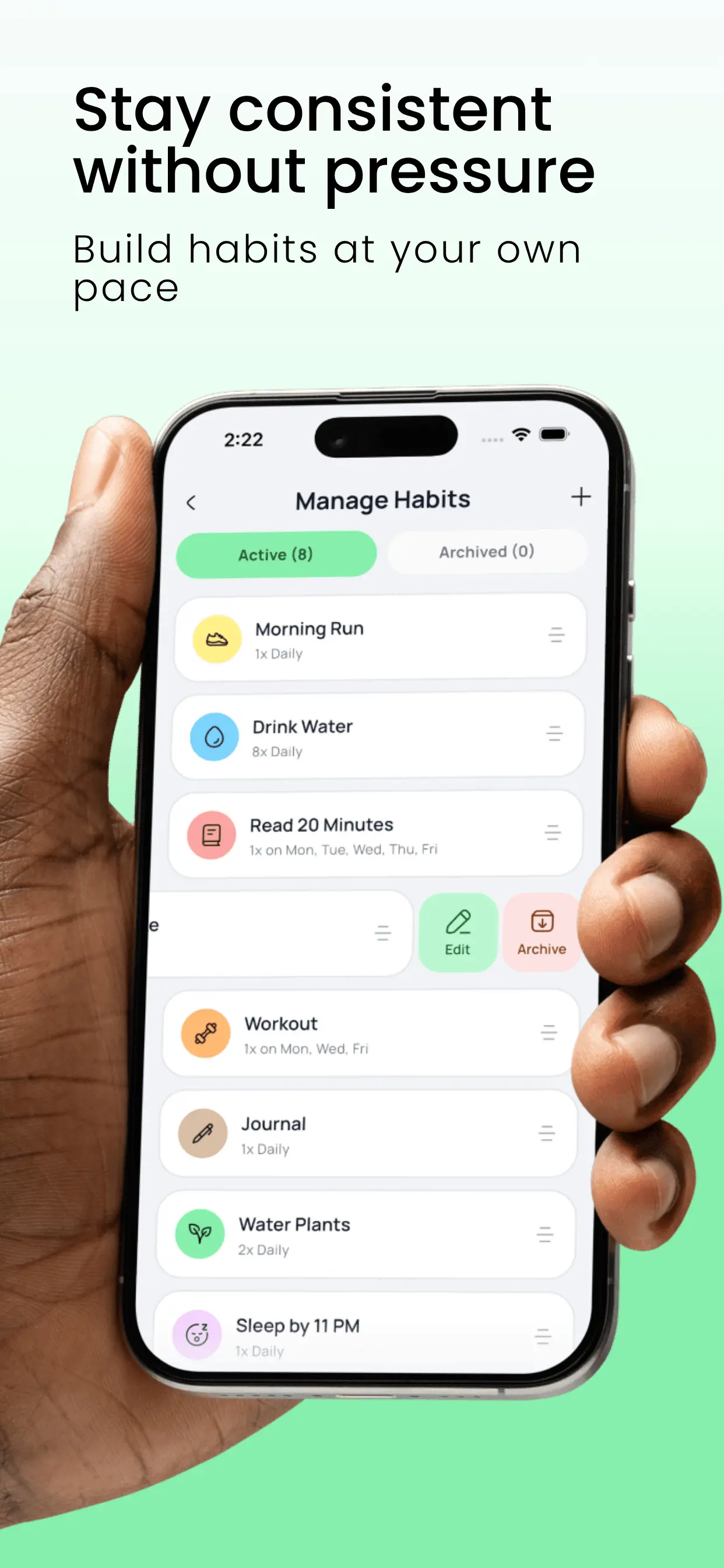 Habito screenshot showing streak details
