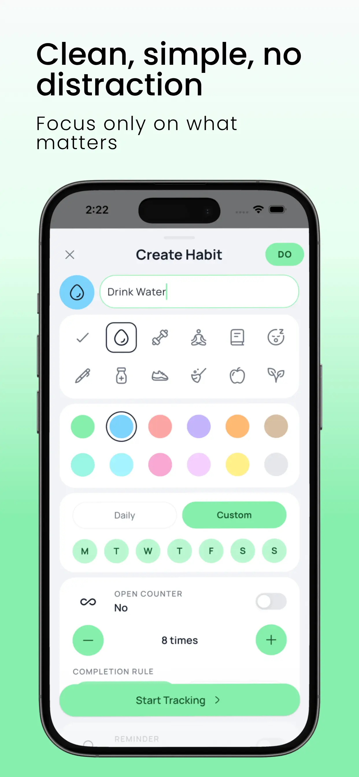 Habito screenshot showing habit insights