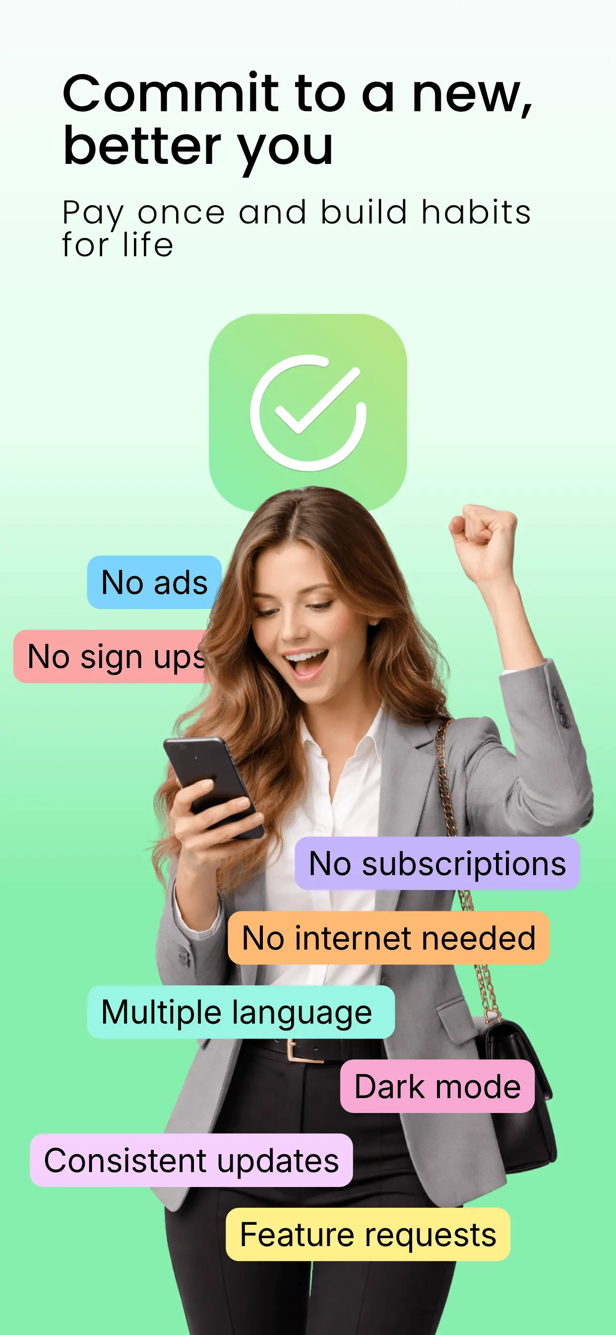 Habito screenshot showing settings screen